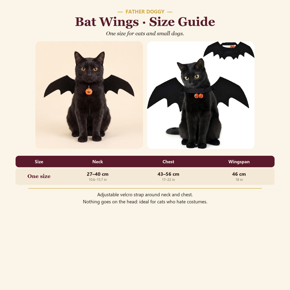 FatherDoggy bat wings size chart