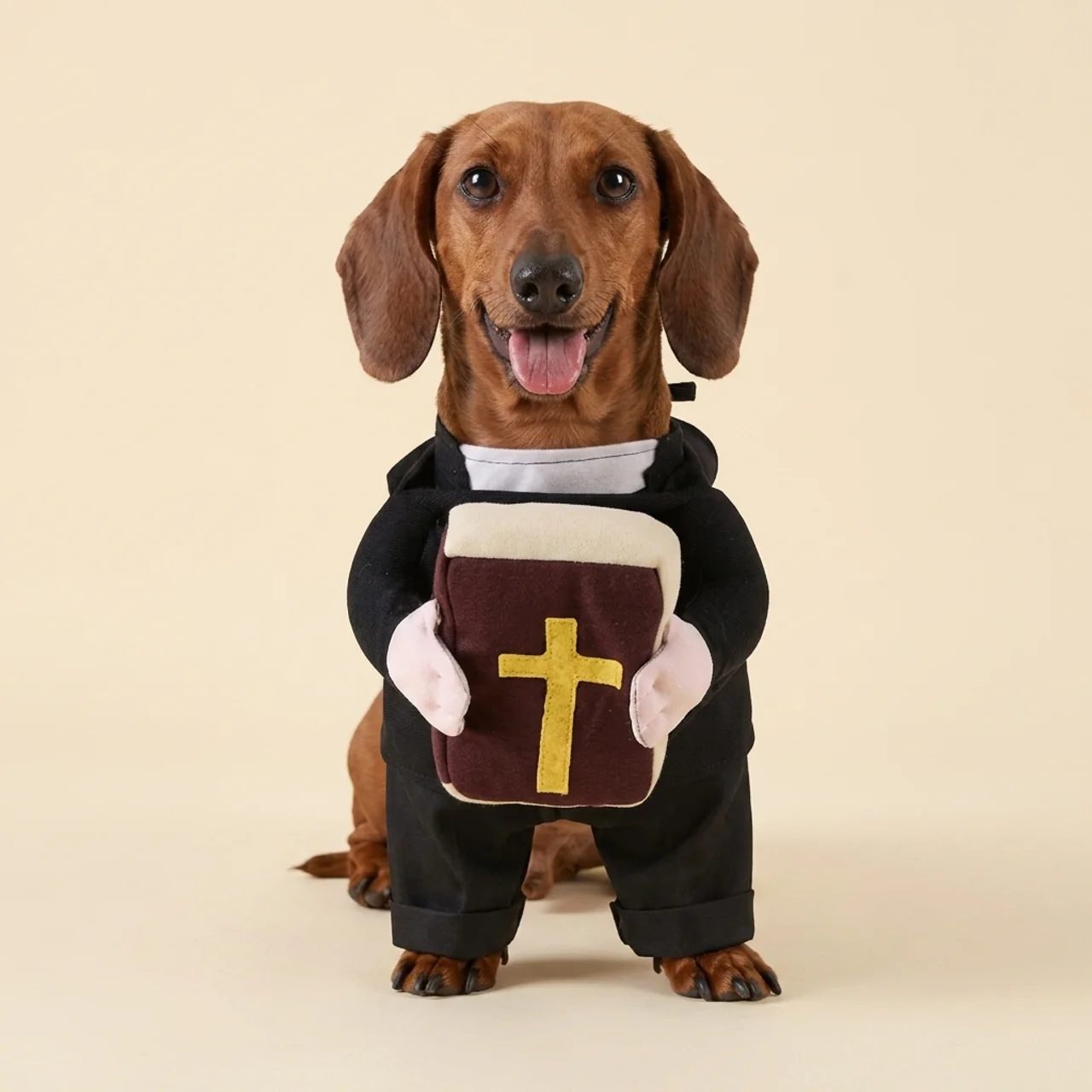 FatherDoggy priest costume for dogs, front view